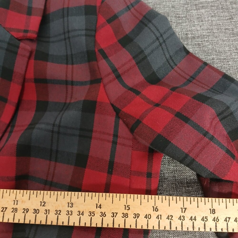 Vintage Chic by Jacob Red Black Plaid Blazer Women’s XS Tartan One Button Retro - Picture 8 of 10